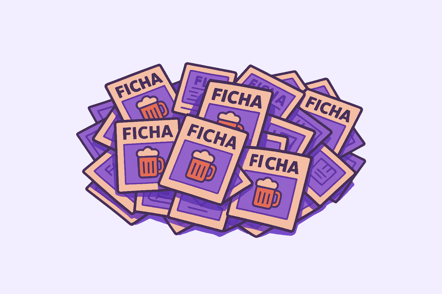 Pilhas de fichas e controles manuais